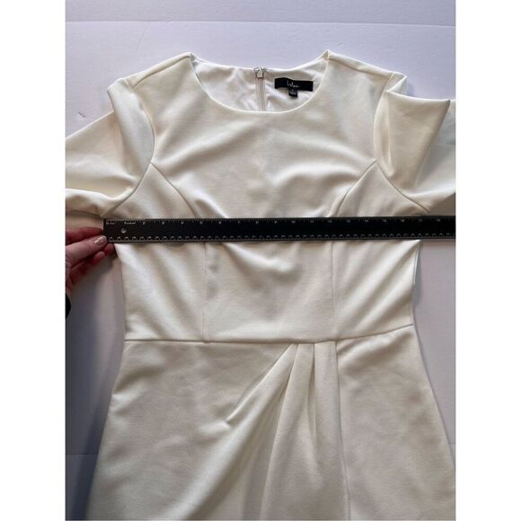 Lulus Westwood Ivory Cream Half Sleeve Sheath Dress Size Large EUC Style HL1249 - Picture 7 of 11